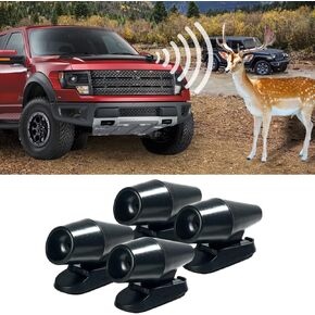 4 Pack Deer Warning Whistle for Car,Deer Warning Unit Animal Whistle with Extra Tapes,Car Forest Driving Deer Warning Alarm Animal Alert,Save Deer Whistles Repellent Devices (4 Black)