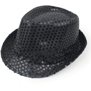 Sequin Fedora Hats Party Hats,Western Sequin Fabric Fedora Hat for Men Cosplay Costume Party Accessory