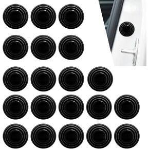Pack-30 Car Door Shock Absorber, 1.1" x 0.4" Thickened Silicone Sport Car Decoration Buffer Sound Insulation Pad, Multi-Function Anti-Collision Protection Sticker, Universal for Car (Black)