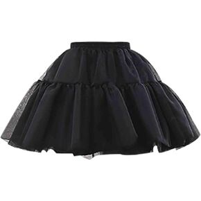 Women's Petticoat 50s 4 Levels Hoopless Short Length Tulle Crinoline Underskirts Dress Bubble Skirt Above Knee