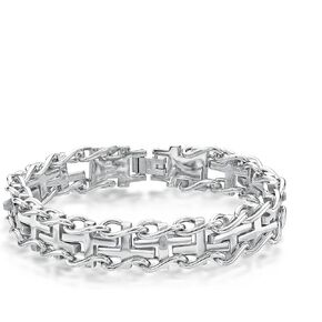 Metro Jewelry Thick Specialty Cross Bracelet for Men in Stainless Steel with Black or Yellow Gold Ion Plating - 8.5 Inches Long with Fold Over Clasp