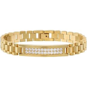 18k Gold Thick Strap Chain Bracelet For Men | Miami Cuban Watch Chain For Men And Women As A Gift