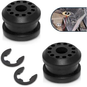 2 PCS Car Transmission Shift Linkage Grommet Bushing, 0.74" x 0.48" Shifter Lever Bushing Washer with 2 E-clips, Replacement 5210555AA 68078975AA, Compatible with Dodge Ram 2500 (Black)