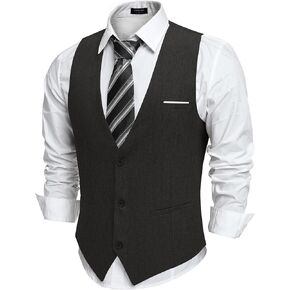 COOFANDY Men's Suit Vest V-Neck Casual Business Vests Lightweight Slim Fit Formal Dress Waistcoat for Wedding Party in Kuwait