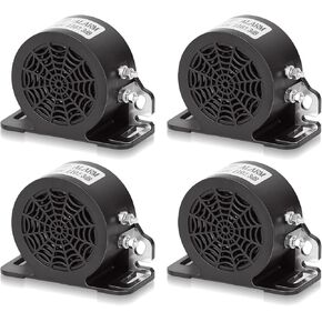 Mirkoo Backup Alarm 110dB 12V-80V DC مقاوم للماء الصناعي للخدمة الاحتياطية الثقيلة الاحتياطية العكسية الإنذار صافرة صاخبة للغاية لشاحنة شاحنة شاحنة شاحنة شاحنة السيارات الثقيلة (ورقة معدنية ذاتية-4 مساءً)