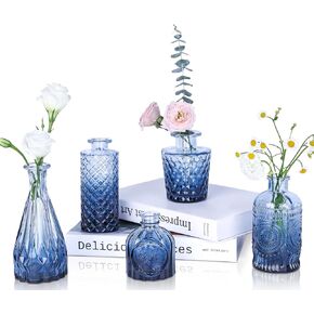 Glass Bud Vases Set of 12, Mini Flower Vases for Centerpieces, Small clear Vases in Bulk for Wedding Decorations, Vintage Vases for Table, Recepetion, Home Décor (Clear)
