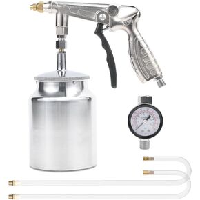 Air Undercoating Spray Gun Kit, Bedliner Gun with 22" Long Flexible Extension Wand for Truck Bed Liner Coating, Pneumatic Automotive Sprayer for Sprayable Car Rust Proofing