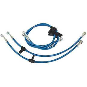 Brake Line for CR-X CRX Si ED8 ED9 1.5L 1.6L 1988 1989 1990 1991 Oil Stainless Steel Brake Hose Cables Kit 4PCS Front Rear Set (BLUE)