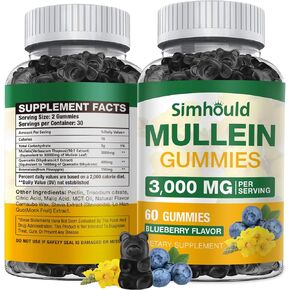 2 Pack Sugar Free 3000MG Mullein Gummies - Lung Cleanse, Mullein Leaf Extract Supplement for Respiratory, Organic Mullein Drops with Quercetin & Bromelain for Lung, Digestive Health & Immune