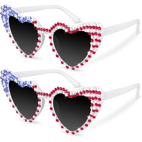 JUSTOTRY 4th of July Sunglasses, Red White and Blue Glasses Patriotic Decorations Forth of July Accessories
