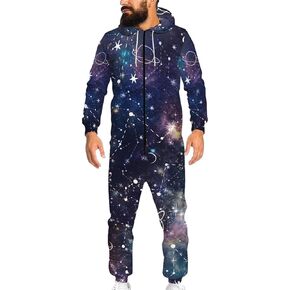 AFPANQZ Unisex Jumpsuit Fitted Hoodies Jumpsuit Home Pajamas with Hooded Front Pocket Onesie Tracksuit S-4XL