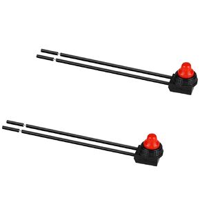 2PCS مقاوم للماء IP67 RV زر الضغط 12 فولت تشغيل/إيقاف تشغيل SPST مثالي للدورة التلقائية ، دراجة نارية وحمام-متينة ، سهلة التثبيت KP-107-2pcs (أسود)