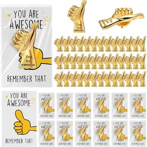 Tondiamo Employee Appreciation Gifts Bulk Graduation Inspirational Thumbs up Lapel Pins You're Awesome Card for Teacher Team