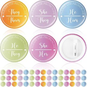 Hoteam Pronoun Badges Pins Gender Identity Pins Pronouns Recognition Brooch Pronoun Identification Brooch Team Boy or Girl Badges for Party Conference Decorations