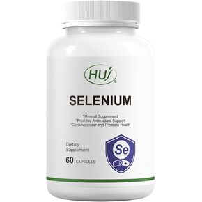 HUJ Selenium Supplement, 60 Capsules, Antioxidant Support, Mineral Supplement