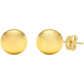 14K Gold Ball Stud Earrings - Choose from Yellow, Rose, or White Gold - Multiple Options Available