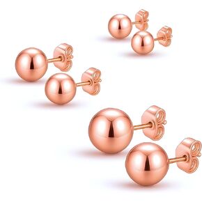 مجموعة من 3 أزواج 925 Sterling Silver Lightweight Ball Post Actors for Women Teen
