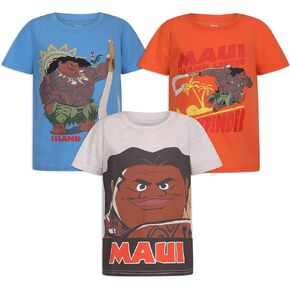 Disney Moana Maui Boys 3 Pack Short Sleeve T-Shirt for Toddlers