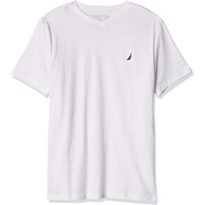Nautica Boys' Short Sleeve Solid V-Neck T-Shirt, Soft, Comfortable, Relaxed Fit