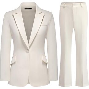 TRONSTORE Women's Suit 2 Piece Set Pinstripe Blazer and Bootcut Dressy Pants Set for Work Office Business Outfits in Saudi Arabia