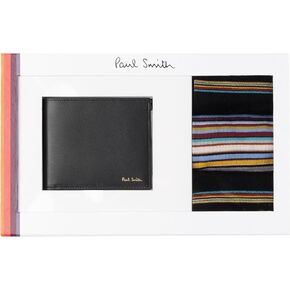 PS Paul Smith Men's 'Signature Stripe' Wallet and Two Pack Socks Gift Set, Multicolor