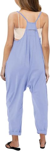 viehunt Girls Casual Loose Fit Modal Jumpsuits Spaghetti Strap Sleeveless Summer 2025 Fashion Solid Romper with Pockets in Saudi Arabia