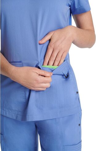 Healing Hands Purple Label Scrub Tops Women - 2-Way Stretch, V-Neck Jean Scrub Tops with 3 Pockets - HH600 in Saudi Arabia