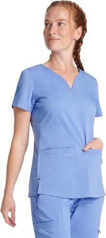 Healing Hands Purple Label Scrub Tops Women - 2-Way Stretch, V-Neck Jean Scrub Tops with 3 Pockets - HH600 in Saudi Arabia
