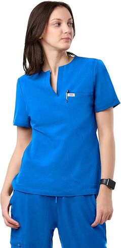 PEELZ RINA 4-POCKET A-NECK WOND TOP-Soft Fabric Scrubs ، تصميم جيب ذكي ، قمم فرك ضئيلة للنساء in Kuwait
