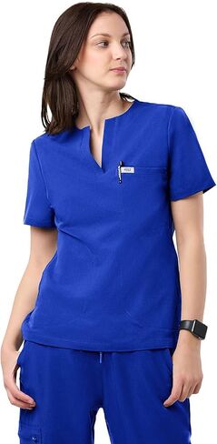PEELZ RINA 4-POCKET A-NECK WOND TOP-Soft Fabric Scrubs ، تصميم جيب ذكي ، قمم فرك ضئيلة للنساء in Kuwait