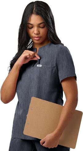Peelz Rina 4-Pocket A-Neck Women’s Scrub Top - Soft Fabric Scrubs, Smart Pocket Design, Slim Fit Scrub Tops for Women in Kuwait