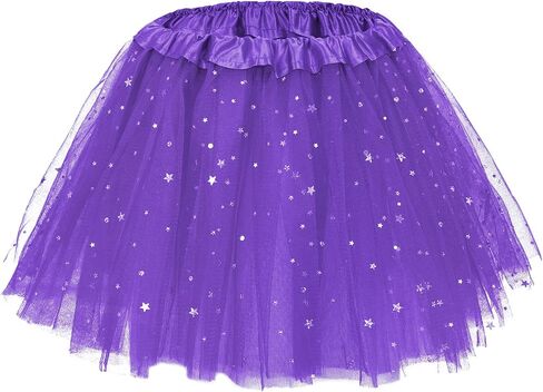 Century Star Sparkle Tutu for Toddler Girls 2 Pack Pack Ballet Dance Skirt Princess Baby Kid Dress Up Birthday Party 3 Layers 2-8T in Kuwait