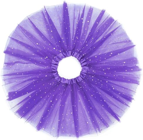 Century Star Sparkle Tutu for Toddler Girls 2 Pack Pack Ballet Dance Skirt Princess Baby Kid Dress Up Birthday Party 3 Layers 2-8T in Kuwait