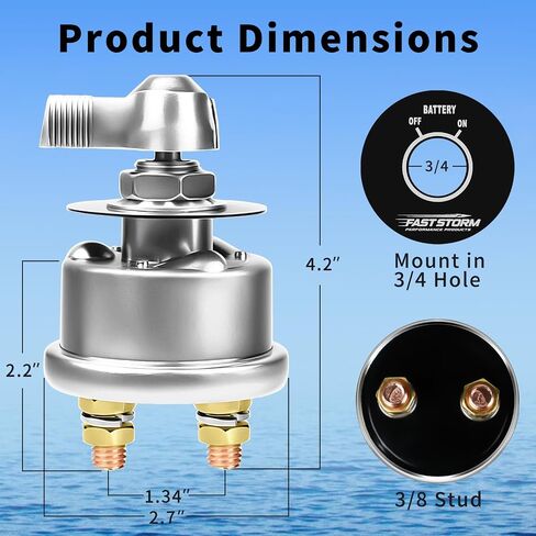 200A 12-48V ارتفاع بطارية Master Disconnect Batchonction مفتاح مفتاح قطع مفتاح القاتل العزل مع لوحة الوجه للسيارة RV Truck Boat Marine ATV in Kuwait