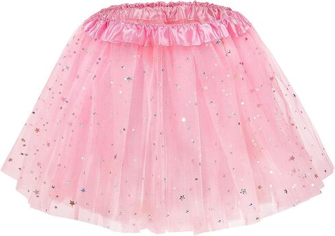 Century Star Sparkle Tutu for Toddler Girls 2 Pack Pack Ballet Dance Skirt Princess Baby Kid Dress Up Birthday Party 3 Layers 2-8T in Kuwait