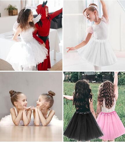Century Star Sparkle Tutu for Toddler Girls 2 Pack Pack Ballet Dance Skirt Princess Baby Kid Dress Up Birthday Party 3 Layers 2-8T in Kuwait
