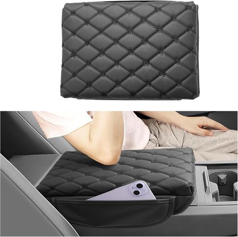 SXCY for 2024 2025 Tesla Cybertruck Armrest Cover Pad for Tesla Cybertruck 2024 2025 Accessories 2025 Cybertruck Center Console Cover 2025 Cybertruck Middle Console Cover (Pad w/Argyle&Black Dots) in Saudi Arabia
