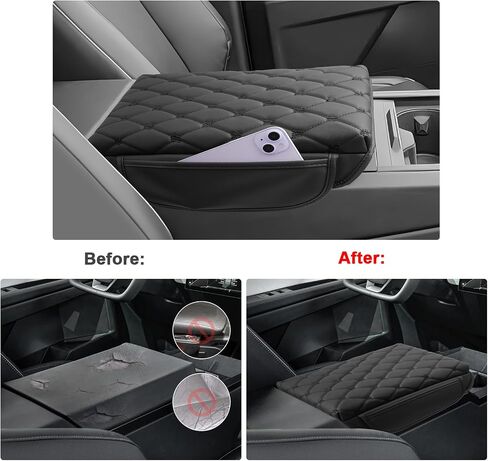SXCY for 2024 2025 Tesla Cybertruck Armrest Cover Pad for Tesla Cybertruck 2024 2025 Accessories 2025 Cybertruck Center Console Cover 2025 Cybertruck Middle Console Cover (Pad w/Argyle&Black Dots) in Saudi Arabia