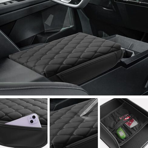 SXCY for 2024 2025 Tesla Cybertruck Armrest Cover Pad for Tesla Cybertruck 2024 2025 Accessories 2025 Cybertruck Center Console Cover 2025 Cybertruck Middle Console Cover (Pad w/Argyle&Black Dots) in Saudi Arabia