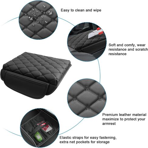 SXCY for 2024 2025 Tesla Cybertruck Armrest Cover Pad for Tesla Cybertruck 2024 2025 Accessories 2025 Cybertruck Center Console Cover 2025 Cybertruck Middle Console Cover (Pad w/Argyle&Black Dots) in Saudi Arabia