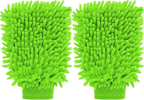 Premium Chenille Car Wash Mitt-قفاز ميكروفيات خالية من الخدش وخالية من الخدش وخالية من الوبر لمجموعة غسيل السيارات المتفوقة ، وتفاصيل السيارة ، وإمدادات تنظيف السيارات (2) in Kuwait