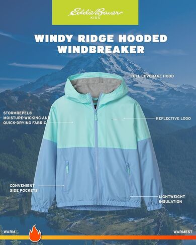 Eddie Bauer Rain Jacket - Hooded Anorak Rain Coats for Kids - Lightweight Waterproof Rain Jacket for Boys and Girls (XXS-XL) in Saudi Arabia