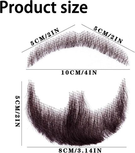 لحية مزيلة لحية Goatee واقعية اليد الكاملة مربوطة شارب الشارب الوجه البالغين البالغين الرجال ماكياج الدانتيل غير مرئي لحية كاذبة لالتزامات هالوين ترفيه فيلم دراما الماكياج (براون) in Kuwait