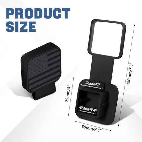 Car Trailer Hitch Cover Fits 2" Receivers, American Flag Trailer Hitch Tube Plug Insert, Towing Hitch Tube Dust-Proof Plug, Universal Vehile Exterior Accessories(Black) in Saudi Arabia