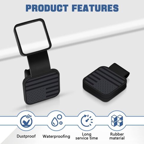 Car Trailer Hitch Cover Fits 2" Receivers, American Flag Trailer Hitch Tube Plug Insert, Towing Hitch Tube Dust-Proof Plug, Universal Vehile Exterior Accessories(Black) in Saudi Arabia