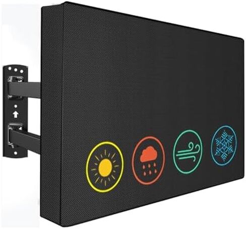 Waterproof Outdoor TV Covers for 55 to 58 inches Outside TV, 600D Thick Fabric TV Screen Protector Cover with Remote Control Pocket - Size 55''W x 35''H x 5.5''D in Saudi Arabia