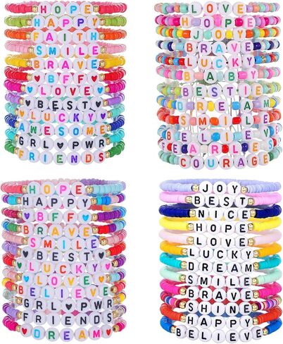 Friendship Bracelets Boho Stackable Bracelets for Women Beach Jewelry Surfer Heishi Clay Bead Bracelets in Saudi Arabia
