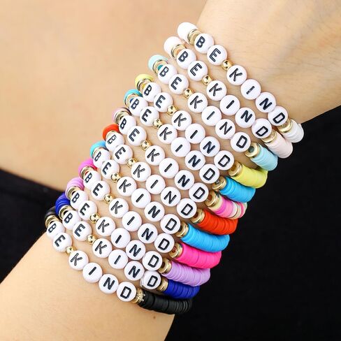 Friendship Bracelets Boho Stackable Bracelets for Women Beach Jewelry Surfer Heishi Clay Bead Bracelets in Saudi Arabia
