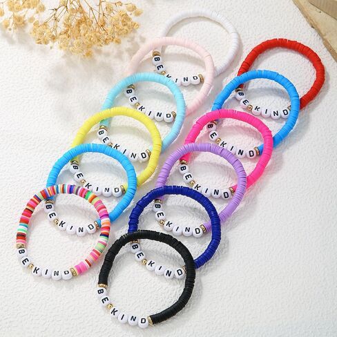 Friendship Bracelets Boho Stackable Bracelets for Women Beach Jewelry Surfer Heishi Clay Bead Bracelets in Saudi Arabia