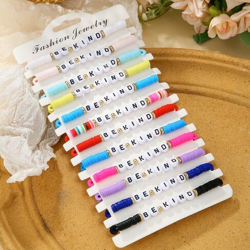 Friendship Bracelets Boho Stackable Bracelets for Women Beach Jewelry Surfer Heishi Clay Bead Bracelets in Saudi Arabia